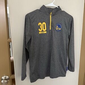 NBA Boys Large Grey Golden State‎ Warriors 30 Curry 1/4 Zip Pullover